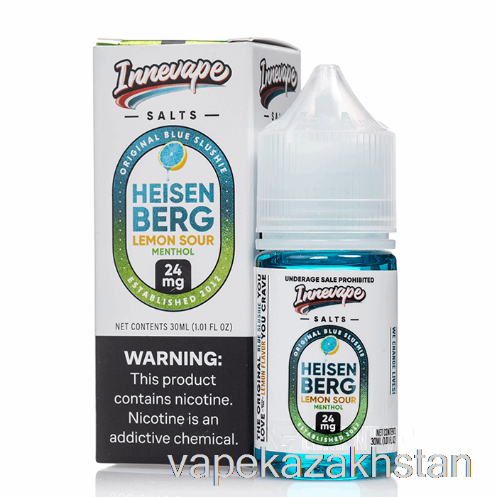 Vape Disposable Heisenberg Lemon Sour Menthol - Innevape Salts - 30mL 50mg